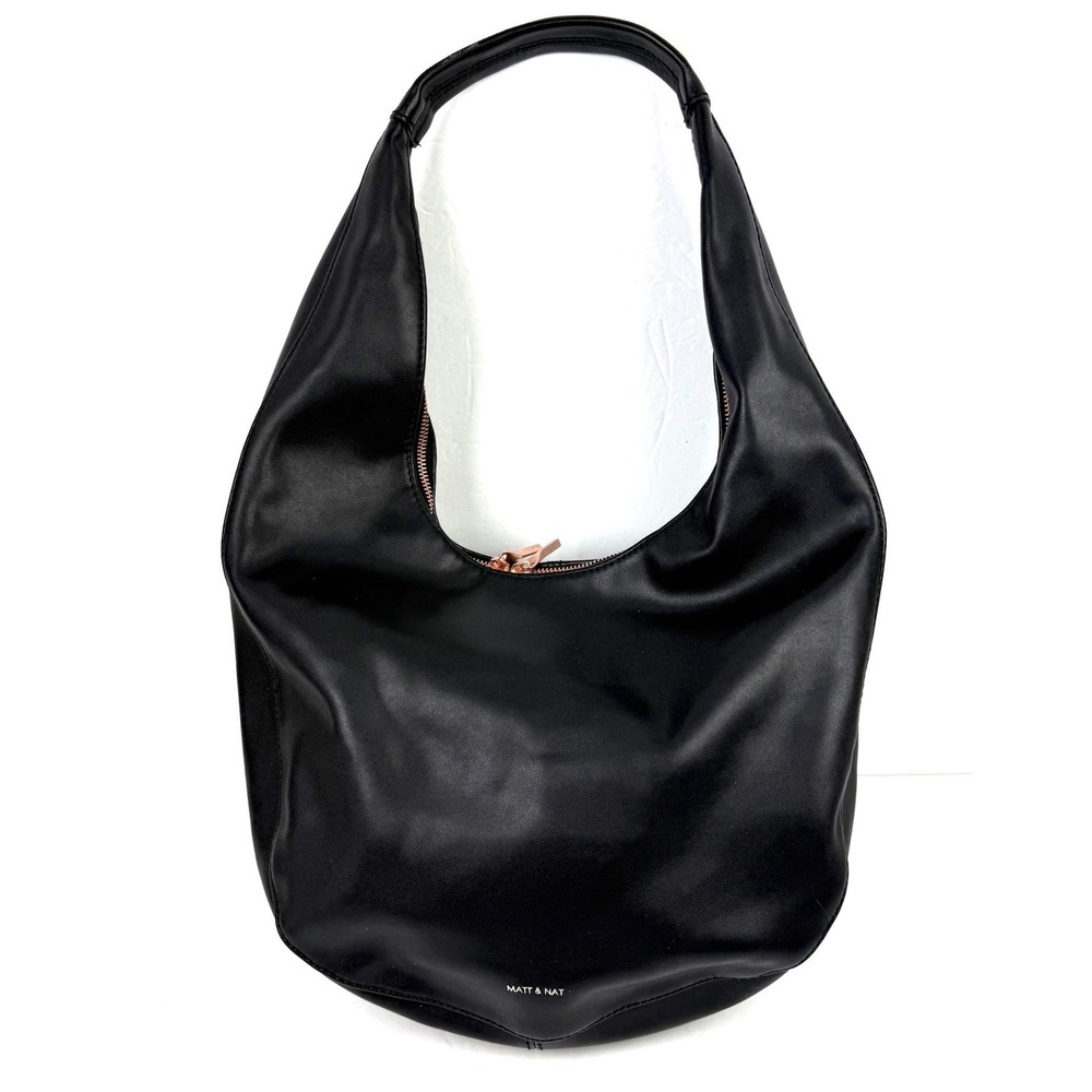Matt & Nat Hobo Handbag‎ Black Vegan Leather Upcycled Shoulder Bag Purse
